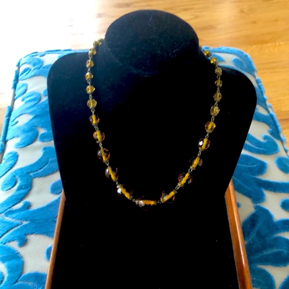 Antique Jewelry - Sale!! Antique Amber Glass Choker